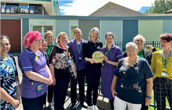 Weston General Hospital's Haematology team with Sarah O'Fee and Myeloma UK's Monica Morris