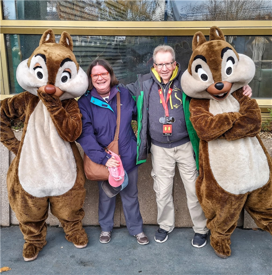 Photographed: Sue and Graham Bloomfield in Disneyland Paris in 2019