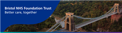 The Clifton Suspension Bridge taken from above. Text reads: Bristol NHS Foundation Trust. Better care, together