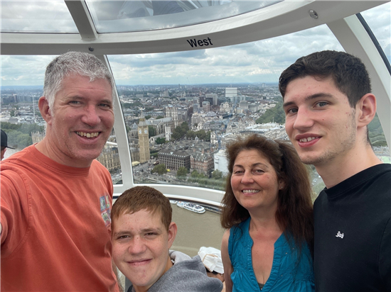 Nick and his family on the London Eye