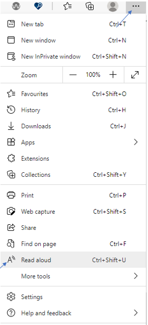 Edge - Windows 10 settings box image