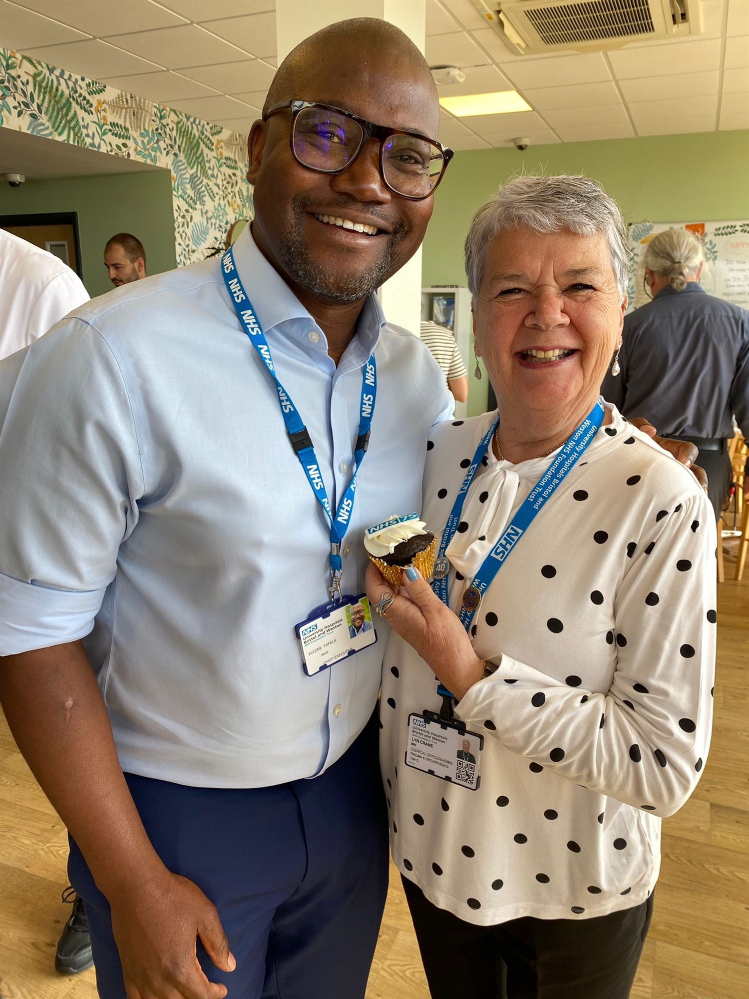 Lyn Crane and Professor Eugine Yafele