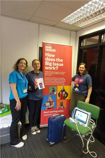 Photographed: Jade King, Peer Support Lead at the Hepatitis C Trust, Sally Tilden, UHBW Hepatology Clinical Nurse Specialist and Annie Archer, UHBW Hepatology Registrar 
