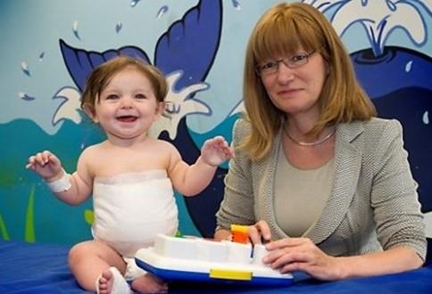 Amber Young with patient