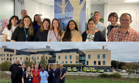 From the top downwards, the BRI and NBT Liaison Pschiatry teams standing together to mark the re-accreditation of the service