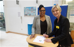 Sandra Gordon, Charter Director, and Emma Wood, Chief People Officer and Deputy Chief Executive at UHBW