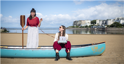 Bethany M Roberts (standing) and Beth Calverley (sitting) at Weston's Marine Lake