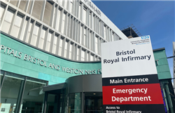 Bristol Royal Infirmary emergency department signage 